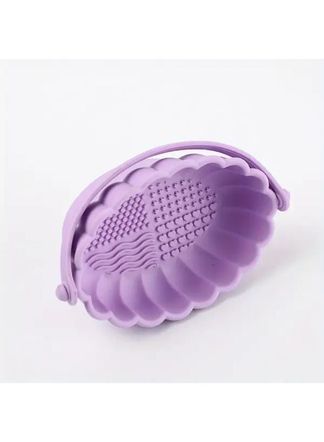 Purple Makeup Brush Cleaning Bowl With Drying Rack For Brushes And Powder Puffs - Image 5